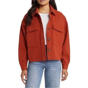 Beach Lunch Lounge NWT Taya Burnt Orange Shacket Jacket Blazer Pockets Large